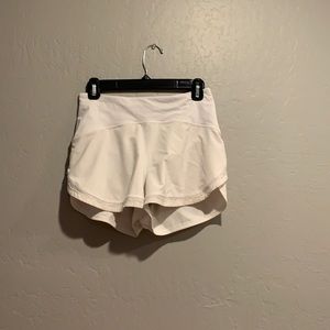 White Lululemon Run The Line Shorts 3”